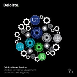 Deloitte Board Services Effektives Compliance Management bei der
