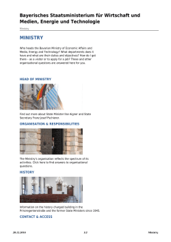 Ministry - Bayerisches Staatsministerium f&uuml;r Wirtschaft und Medien