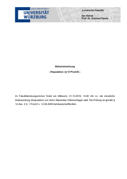 Disputation ( &sect; 12 PromO)
