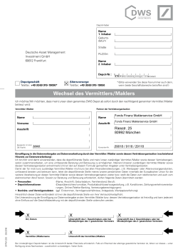 DWS Altersvorsorge - Fonds Finanz Maklerservice GmbH