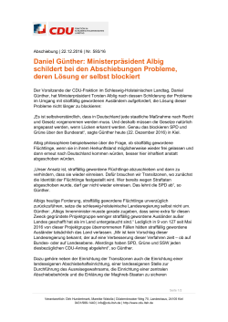 Daniel Günther: Ministerpräsident Albig schildert bei den