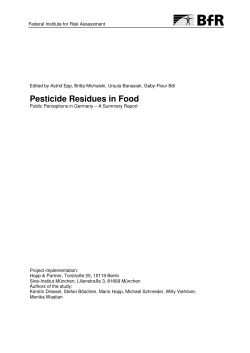 Fachrepositorium Lebenswissenschaften: Pesticide residues in food