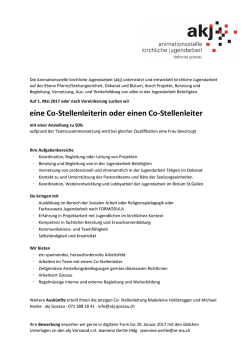 eine Co-Stellenleiterin oder einen Co-Stellenleiter