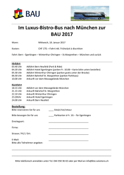 Im Luxus-Bistro-Bus nach M&uuml;nchen zur BAU 2017