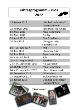 Jahresprogramm &ndash; Pios 2017