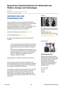Information und Kommunikation: Europ&auml;ischer Fonds f&uuml;r regionale