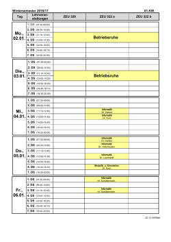 Poolbelegung / Lehrveranstaltungen