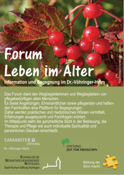 Forum Leben im Alter - Evangelisches Bildungswerk im Landkreis