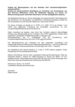 19.12.2016 UVP zur Trinkwassergewinnung in Bittenbrunn durch
