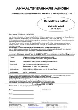 Jetzt anmelden (Anmeldefax) - Anwaltsseminare Minden
