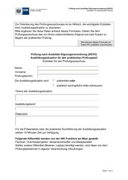Informationsblatt praktische Pr&uuml;fung