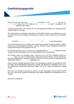 Gewährleistungsgarantie deutsch