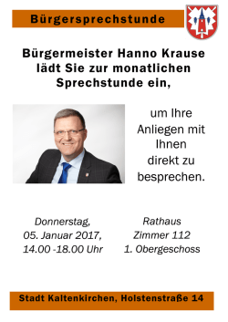Bürgersprechstunde am 5. Januar 2017