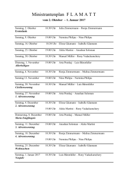 Ministrantenplan Flamatt 1.10. - 31.12.2016 - Pfarrei Wünnewil