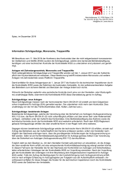 Information Schrägaufzüge, Monoracks, Treppenlifte