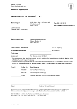 Bestellformular für Gardasil® SG