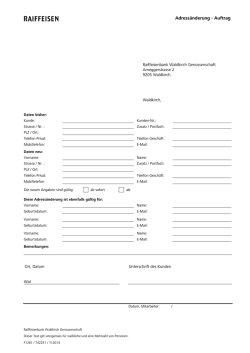 Auftrag Adressänderung