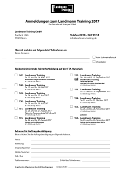 Anmeldeformular 2017 - Landmann Training GmbH
