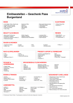 Geschenk Pass Burgenland