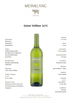 Gr&uuml;ner Veltliner 2o15