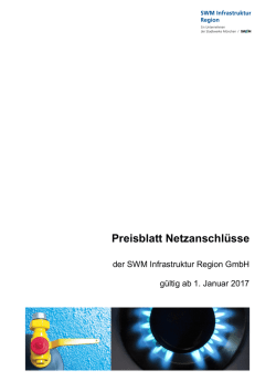 Preisblatt Netzanschlüsse SWM Infrastruktur Region GmbH