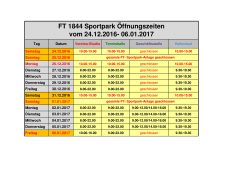 Öffnungszeiten - FT 1844 Freiburg