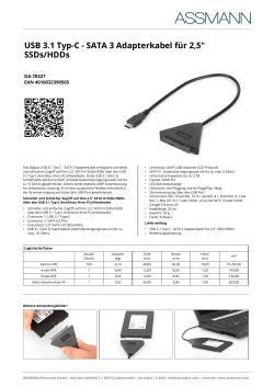 USB 3.1 Typ-C - SATA 3 Adapterkabel für 2,5" SSDs/HDDs