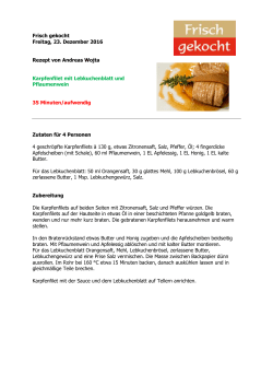 Karpfenfilet mit Lebkuchenblatt und Pflaumenwein
