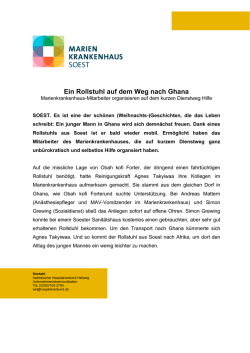 Ein Rollstuhl auf dem Weg nach Ghana