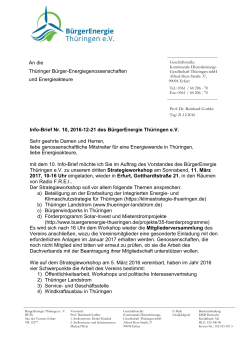 10. Info-Brief vom 21.12.2016