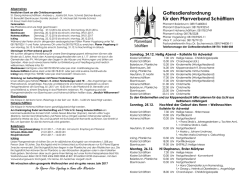 Gottesdienstordnung ab 24. Dezember 2016