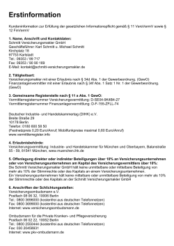 Erstinformation - Schmitt Versicherungsmakler GmbH