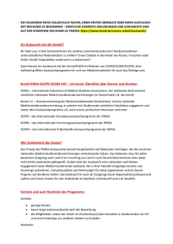 Ein Austausch mit der bvmd?! bvmd-IFMSA-SCOPE-SCORE