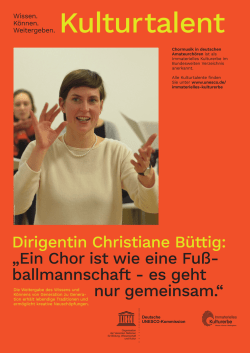 Dirigentin Christiane B&uuml;ttig - Deutsche UNESCO