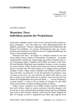 Individuen jenseits der Projektionen - TIERethik