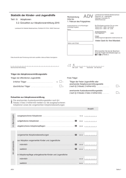 Eckzahlen zur Adoptionsvermittlung