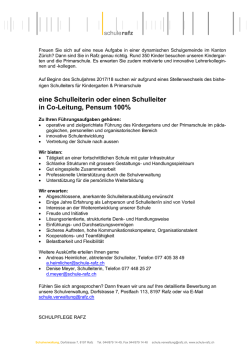 eine Schulleiterin oder einen Schulleiter in Co-Leitung