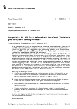 Interpellation Nr. 137 David W&uuml;est