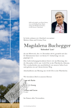 Magdalena Buchegger - Bestattung | Josef Bachler