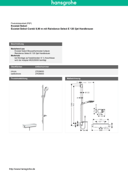http://www.hansgrohe.de Ecostat Select Ecostat Select Combi 0,90