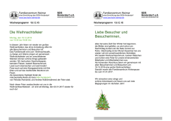 Die Weihnachtsfeier Liebe Besucher und Besucherinnen,