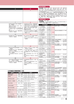 公共施設の開館情報（1月）