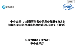 中小企業・小規模事業者の事業の発展を支える 持続可能