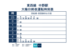 東西線 中野駅 大晦日終夜運転時刻表