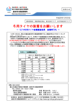 冬用タイヤの装着をお願いします12/14冬用タイヤ装着