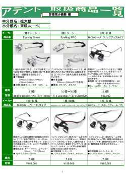 中分類名： 小分類名： 拡大鏡 双眼ルーペ