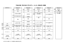平成28年度 青少年赤十字スタディー・センター(第56回) 日程表