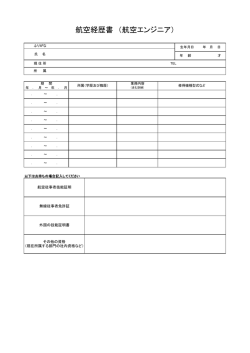 航空経歴書 （航空エンジニア）