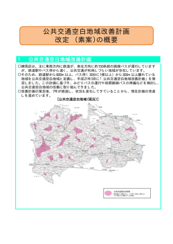 公共交通空白地域改善計画 改定 （素案）の概要