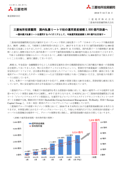 三菱地所投資顧問 国内私募リートで初の運用資産規模 3,000 億円到達へ